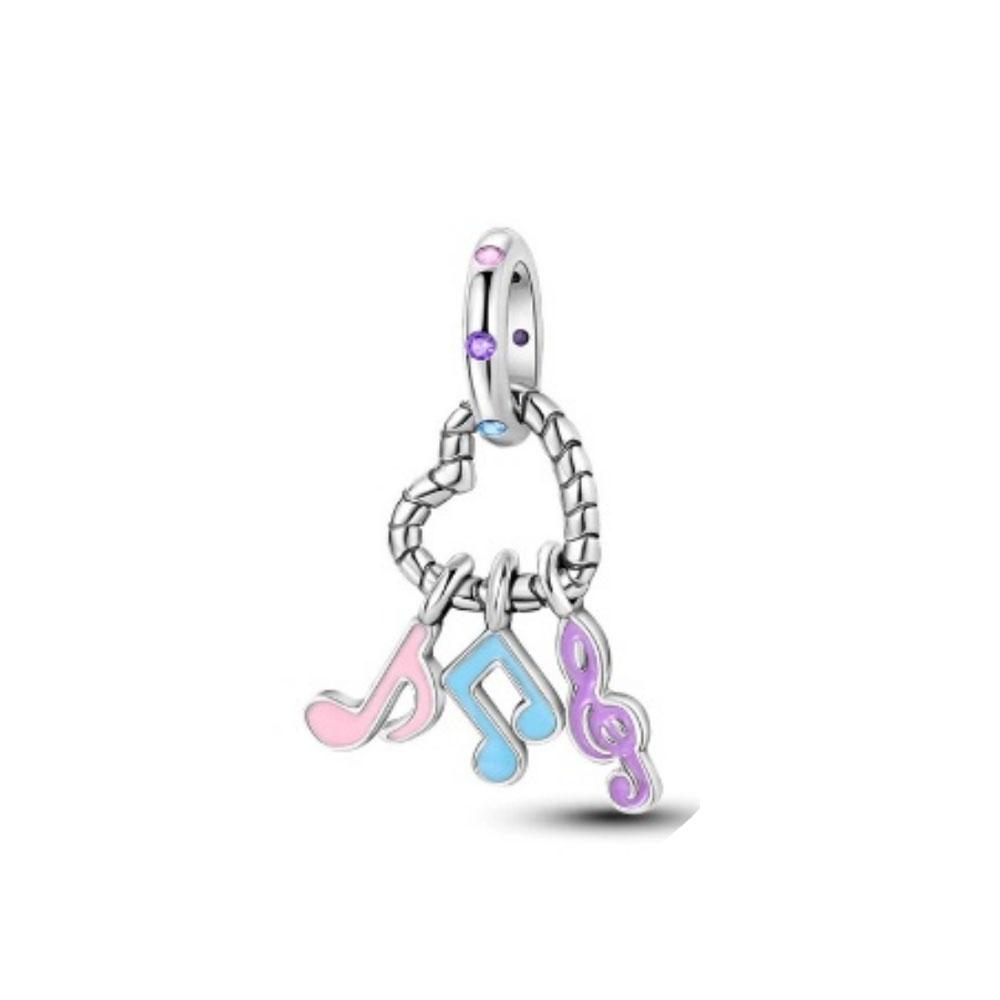 New 925 Silver musical instrument Charm Bead Earphone Guitar Piano Pendant Fit Original Bracelet Man Women DIY Jewelry Gift