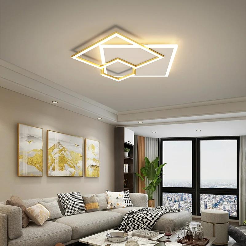 Creative Led Ceiling Chandelier For Bedroom Living Room Kitchen Square Modern Home Lustre Decor Lighting Luminaries