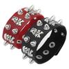Unisex Punk Jewelry Pieces Featuring Wide Leather Band and Rebellious Skull Embellishments for Daily Wear