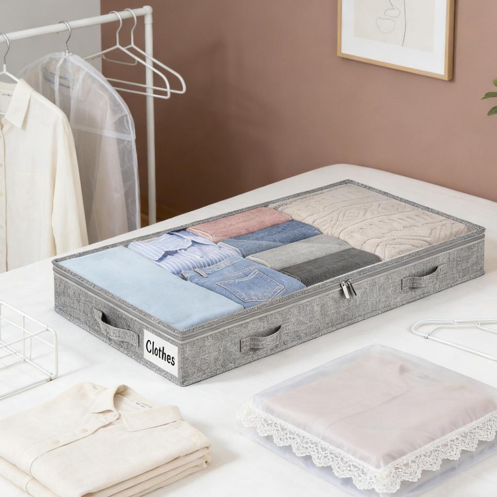 Under Bed Storage Containers Large Capacity Blanket Box Clothes Storage Bins for Bedding Quilt Comforter Sweater Shoes Bedroom