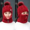 Fashion Windproof Winter Warm Hat Scarf Set Pompoms Hat Beanies Caps Knitted Hat