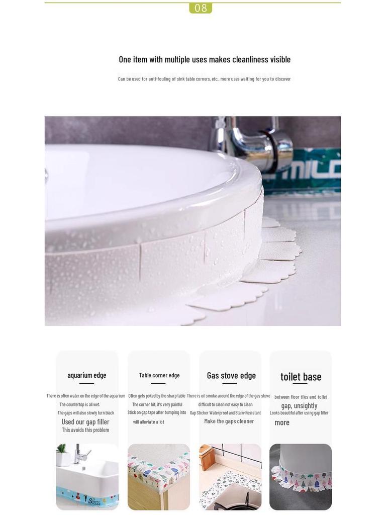 Waterproof Self-Adhesive Corner Sealing Sticker for Bathroom and Kitchen