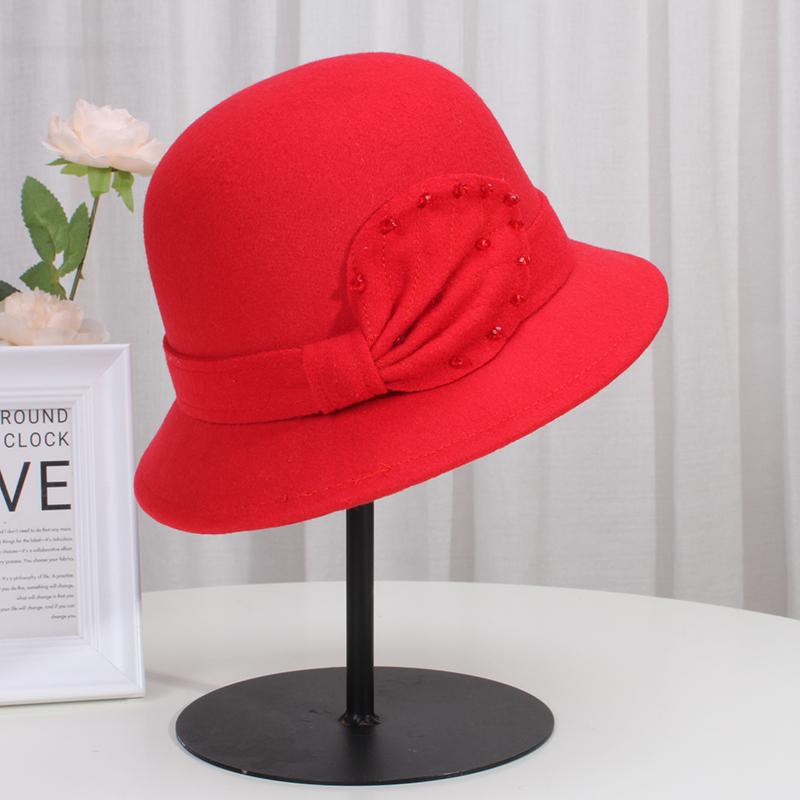Autumn And Winter New Hat Women'S French Woolen Fisherman Hat Retro Elegant Dome Hat Versatile Basin Hat Felt Hat