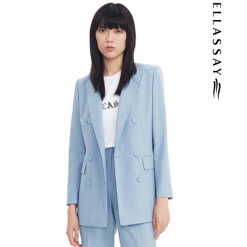 ELLASSAY Women s Double-Breasted Blended Suit Jacket M