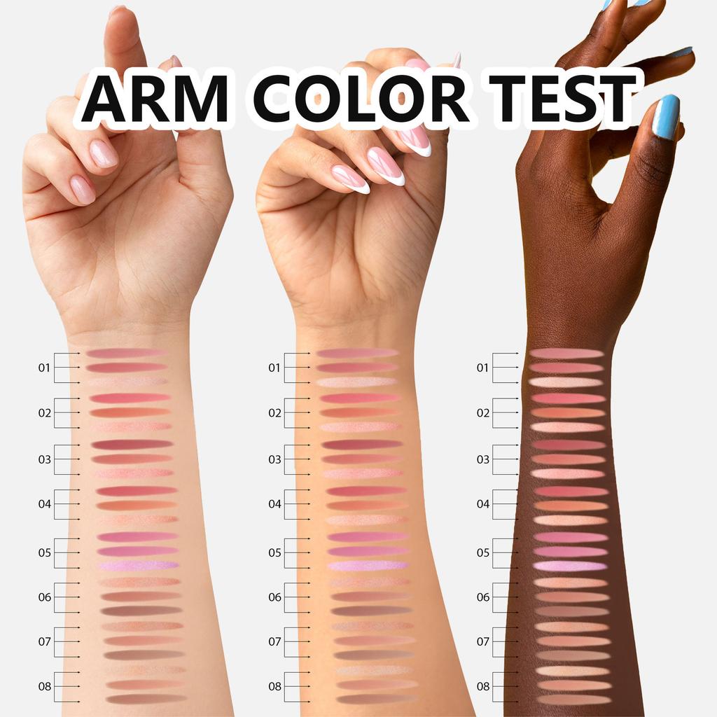 Tre färger Highlighter Rouge Palett Matt Pärlemorskimrande 3D Kontur Palett Framhävande Nässkugga Naturlig Naken Sminkpuder Kaka