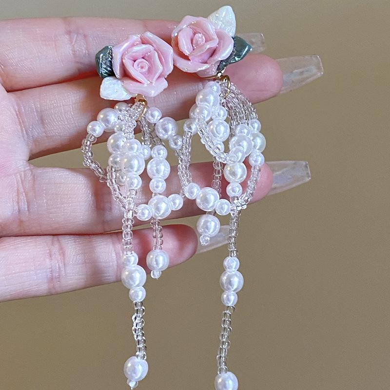 Elegant Fairy Tassel Flower Earrings - Fresh Forest Style for Women