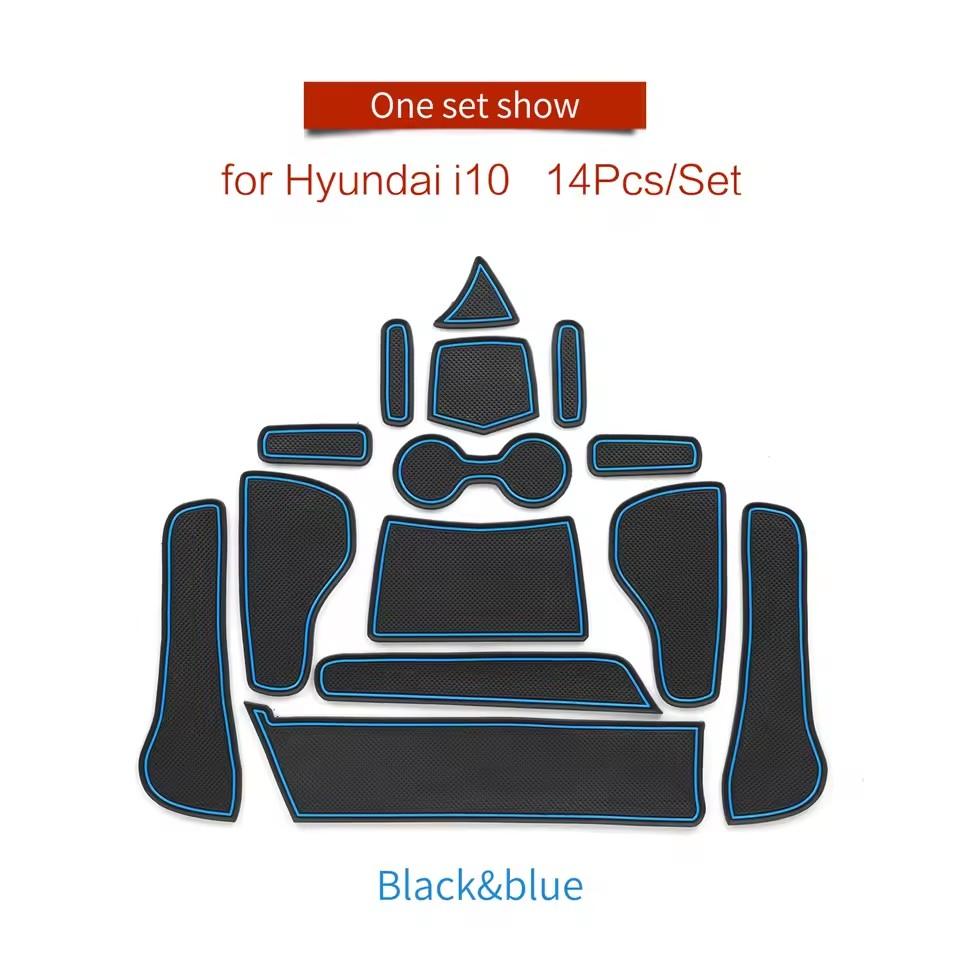 For Hyundai I10 2025 - 2025 Anti-Slip Gate Slot Cup Mat Door Groove Pad  Non-Slip Mats Coasters Car Interior Accessories