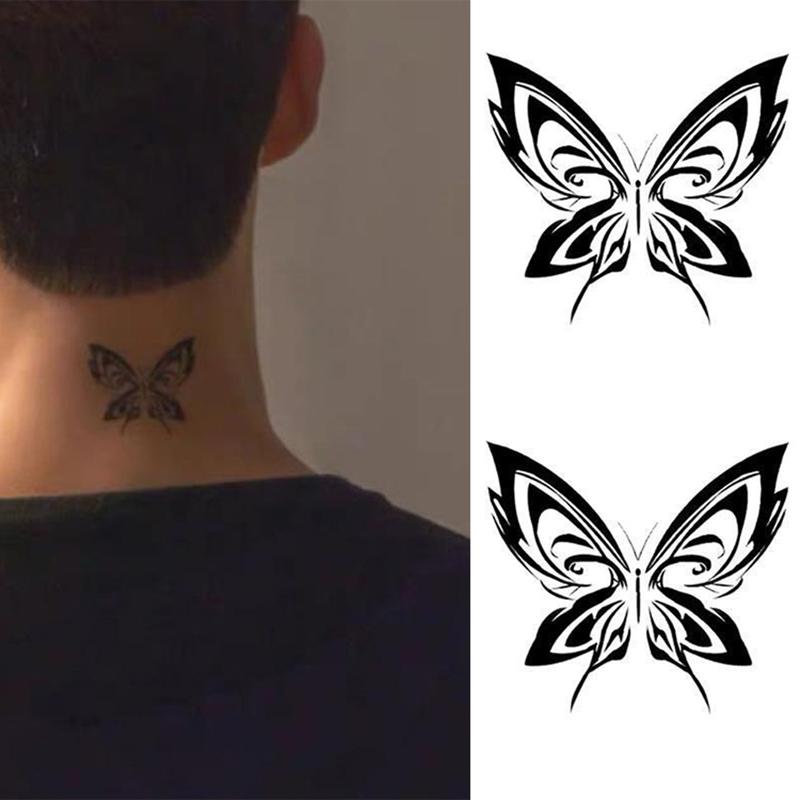 2/5/10 ks Trvanlivé motýlí falešné tetování pro ženu muže krk umění tetovací nálepka bylinné dočasné tetování vodotěsné tatuajes