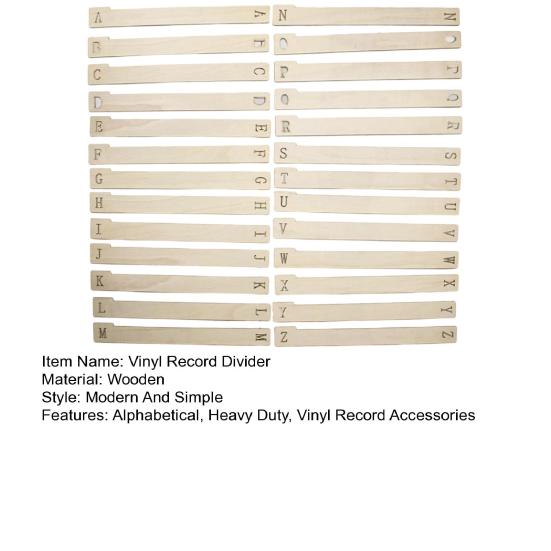 13/26 Stück Holz-Vinyl-Schallplatten-Teiler A bis Z Alphabetisch DVD-Schallplatten-Führer Organisationstool Separator Halter Vinyl-Schallplatten-Zubehör