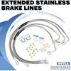 89716 Stainless Brake Lines, Front and Rear Extended Brake Lines Compatible with Jeep Wrangler JK JKU 2007-2018 for 4-6" Lift