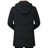 Herren Kapuzen Winter Daunen Baumwollmantel für Herren Parkas Verdickt Einfarbig Wattiert Strickjacke Midi Länge Reißverschluss Herren Warme Jacke
