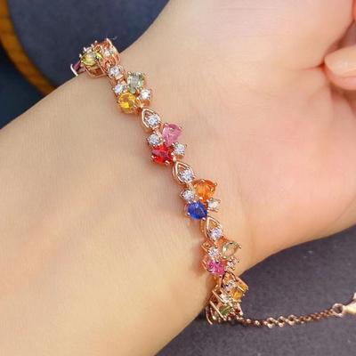 Bracciale con zirconi Gioielli Braccialetti con maglie a catena con perline geometriche Regalo di nozze raffinato per le donne fidanzate