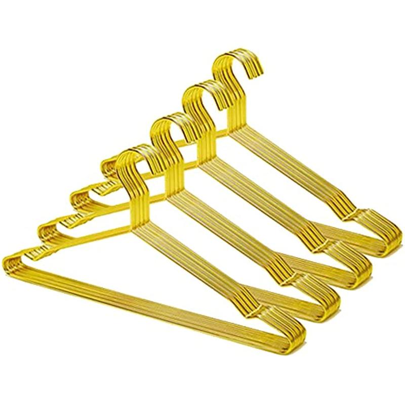 10 Pack Gold Hook Coat Children Metal Heavy Hanger for Clothes With Non-Slip Design Space Saving Heavy Duty Hangers for Pets Dog