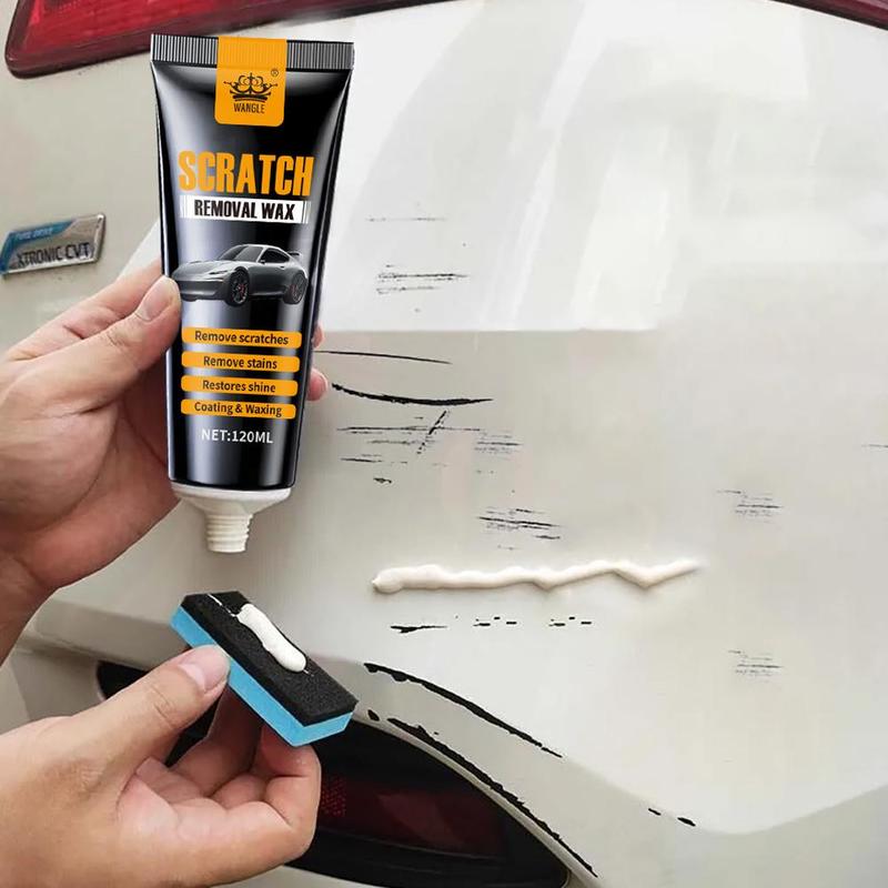 120g 1 Set Car Paint Scratch Remover And Repair Wax Remove Surfaces Scratches Repair Wax With Sponge Deep Scratch Repair Agent