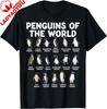 Pinguine der Welt Kawaii Pinguinarten Meerestier T-Shirt Harajuku Baumwolle Anpassbar Y2k Grafik T-Shirts Ropa Hombre