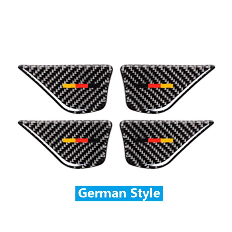 4PCS Carbon Fiber Car Interior Door Handle Bowl Covers Car Sticker Auto Accessories For Mercedes Benz C Class W205 C180 C200