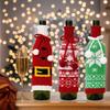 5/1 Stück Rote Weihnachts-Weinflaschenabdeckungen Neujahrsparty Esstischdeko Gestrickte Grüne Schneeflocke Elch Gürtel Weinflaschenabdeckung Tasche