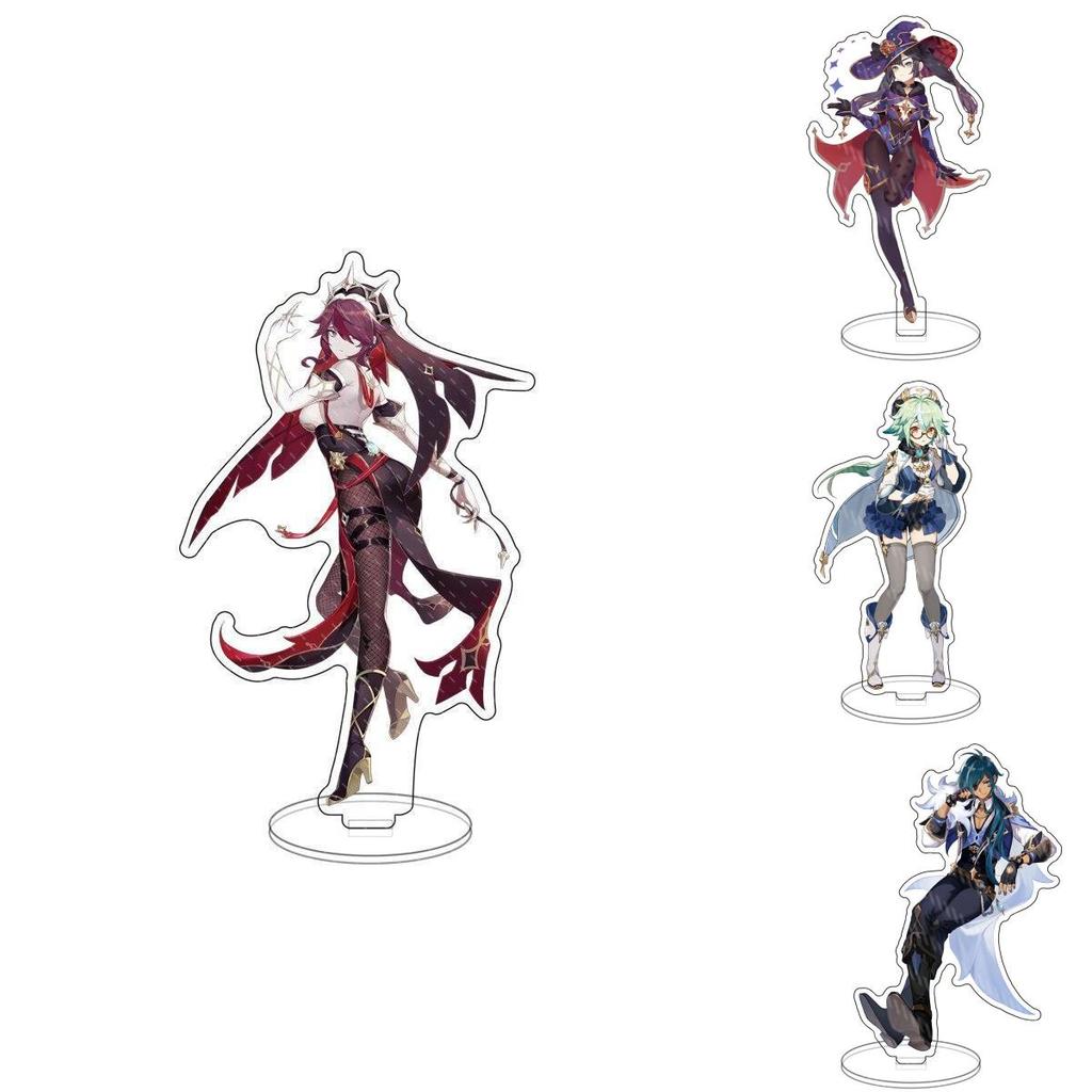 Intricate Genshin Impact Acrylic Figure Stand Featuring Icons Barbatos And Keqing