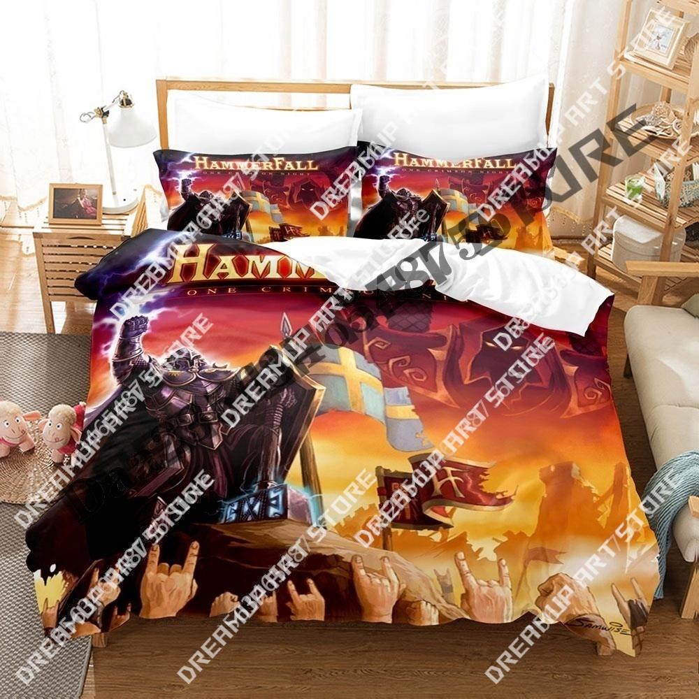 3D Print Hammerfall Band Bedding Set Twin Queen King Full Size Duvet Cover Pillowcase Bed boys girls Adult Home Textiles