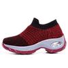 Women's Plus Size Air Cushion Single Shoes Casual Flyknit Ultra Lightweight Sports Shoes Thick Soled Sneaker Solid Color 35-44