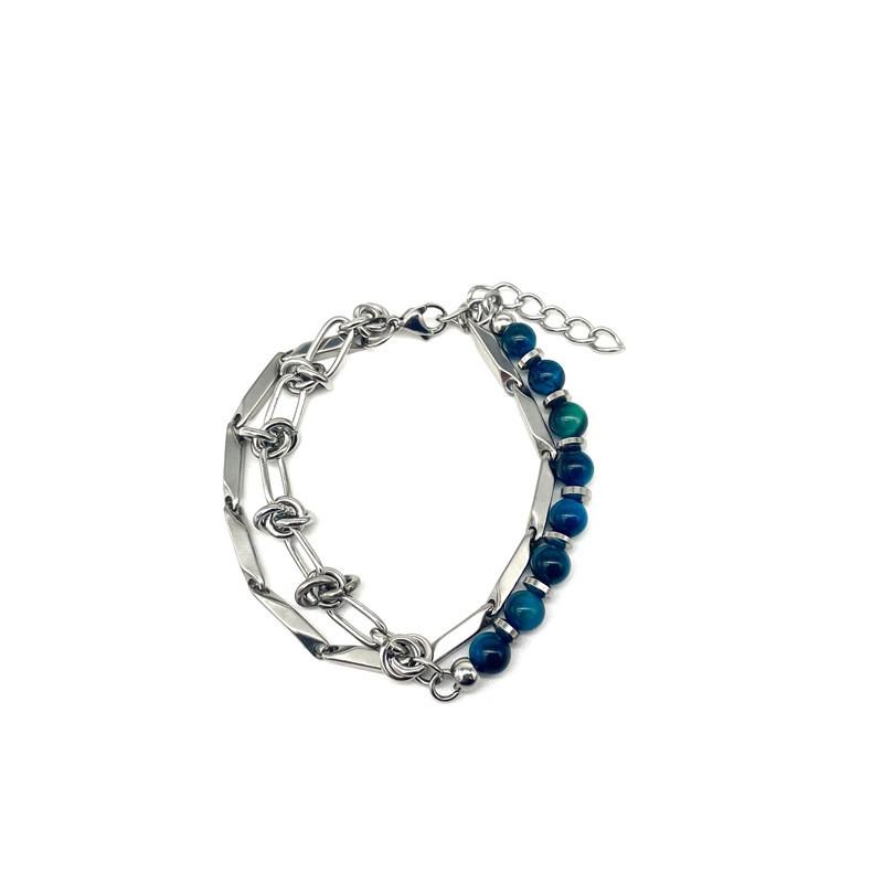 

Gaguo Retro Hiphop Double Layer Geometric Stainless Steel Bracelet For Men And Women