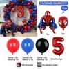 96pcs Kids Birthday Red Blue Balloons Garland Arch Kit For Party Decors Age 1-9th Spiderman 3D Marvel Foil Balloons Air Globos