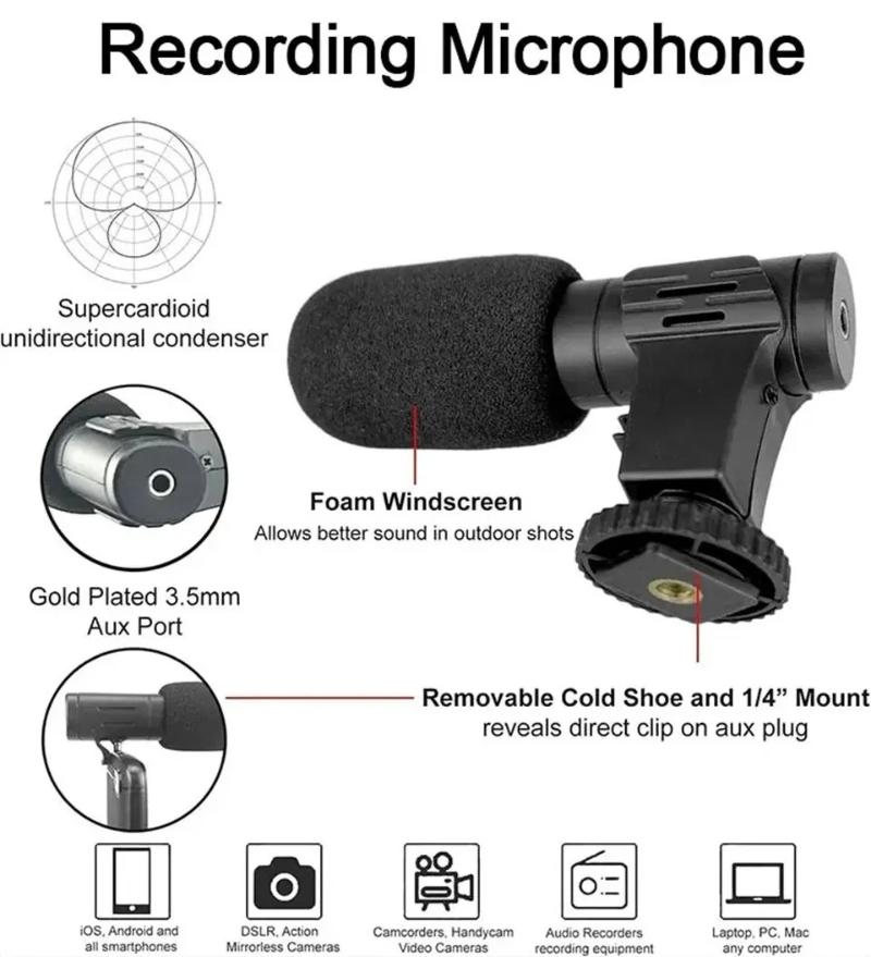 Portable LED Phone Tripod Kit: Handheld Mini Tripod with Mic & Fill Light for Live Streaming