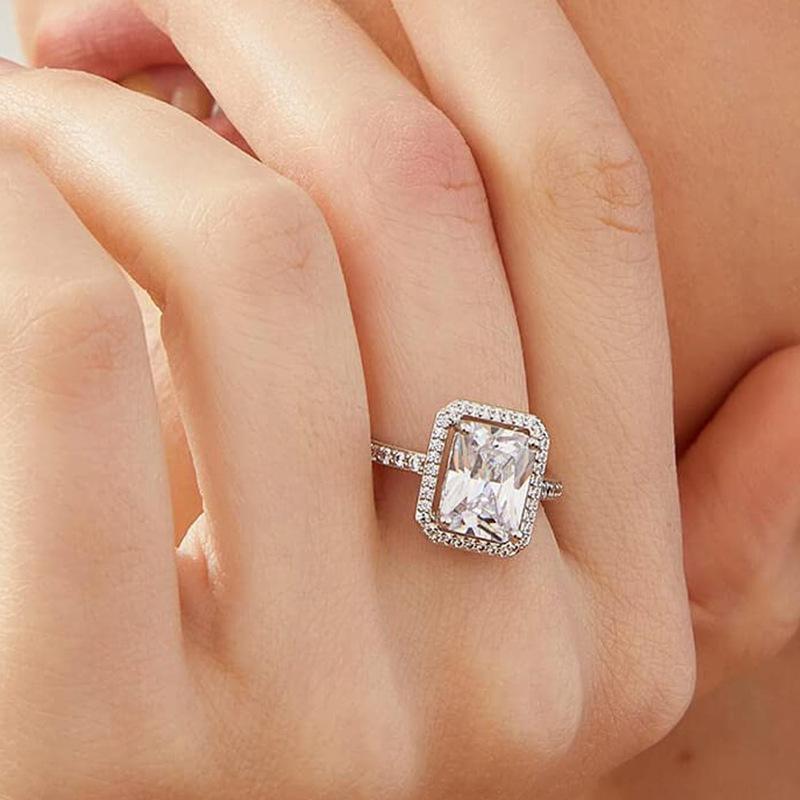 European and American zircon rings, men's and women's fashion niche design, high-end sense, generous zirconium rings, popular