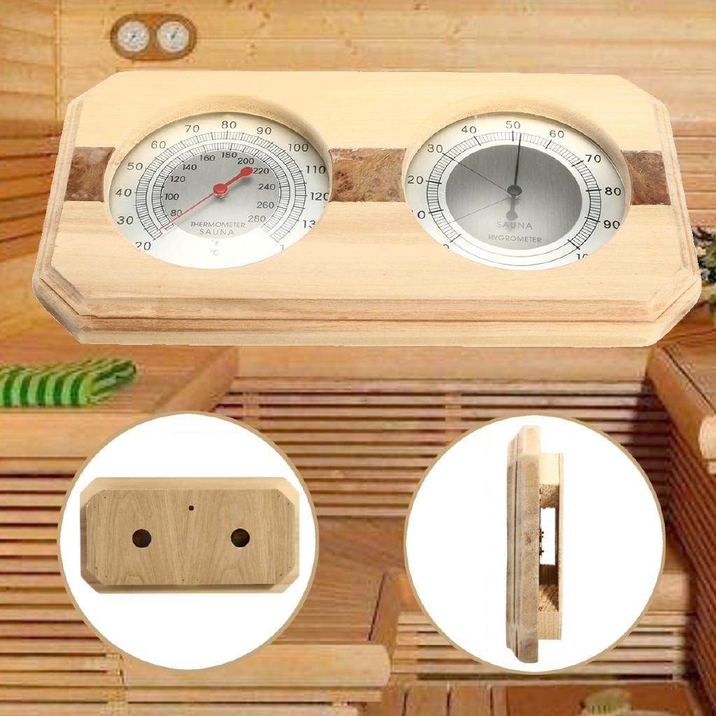 Thermometure Humidity Meter Bath & Sauna Sauna Thermometer Wooden Indoor/Outdoor Hygrometer Steam Wood Sauna Room