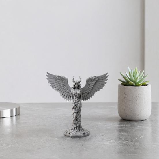 Demon Angel Statue, 3D Printed Wings Matte Texture, Fall-Resistant Ornament for Desk Study Entrance Hall Decoration