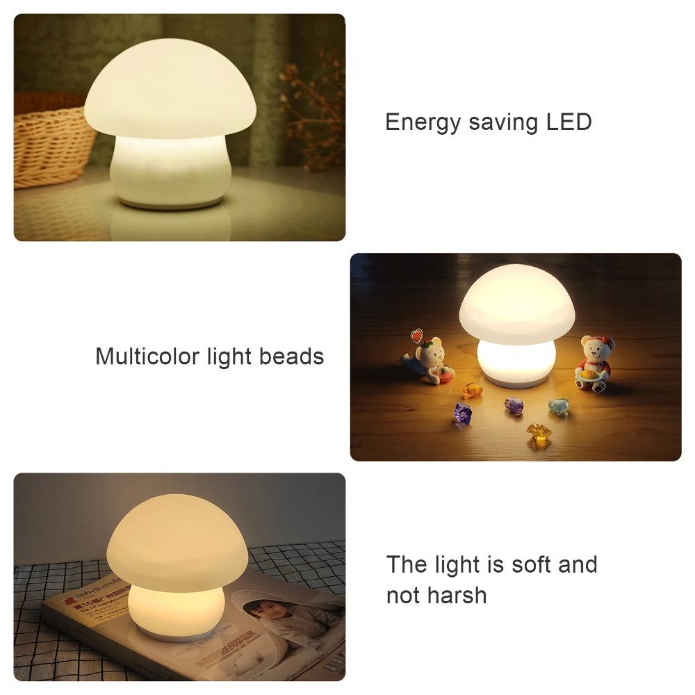 Silicone LED Mushroom Lamp 12.5 x 11.6cm Silicone Night Lamp Mushroom Nightlight Bedroom Use