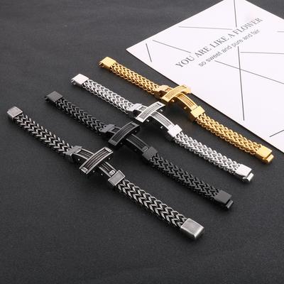 Hip -hop Street Weiya Line Bracelet Europe and the United States Personalized Personalized Positive and Real Chain Titanium Steel Men's Bracelet