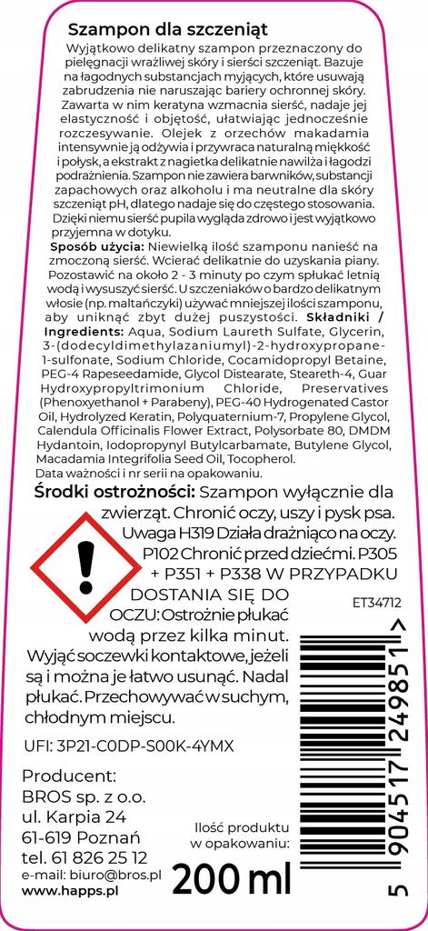 Happs - Szampon Pielęgnacyjny Dla Szczeniąt 200Ml