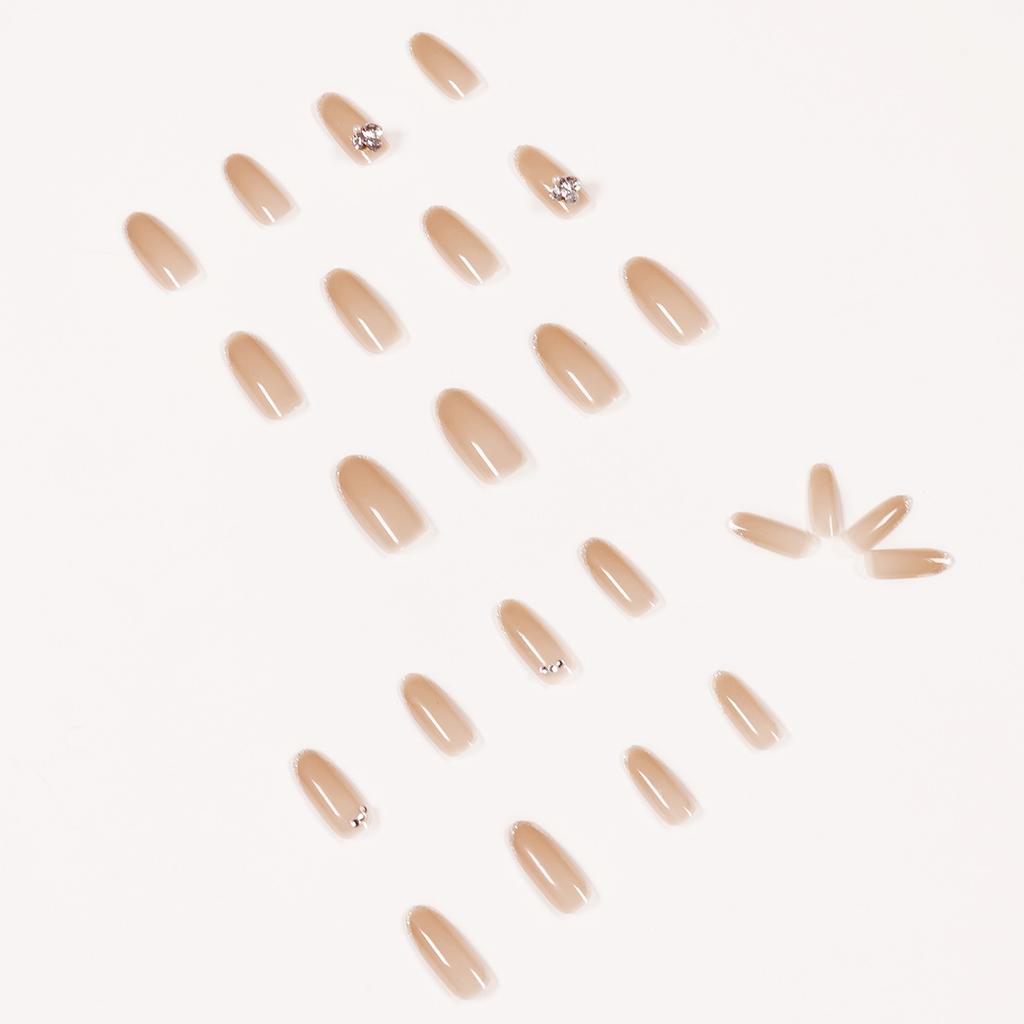 Naked through silver edge French stacking diamond wearing nail art finished fake nail nail nail patch nail patch removable nail piece