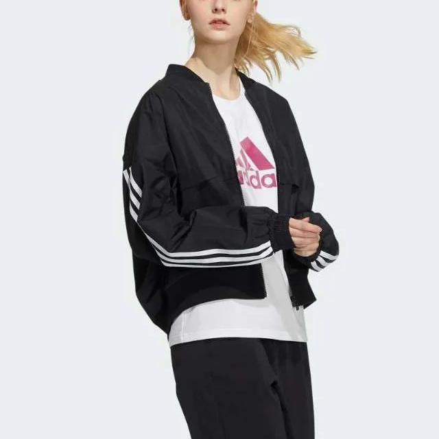 Adidas Fi W Bomber Casual Sportowa Oddychająca Tkana Kurtka Damska Kurtka Czarna H09767