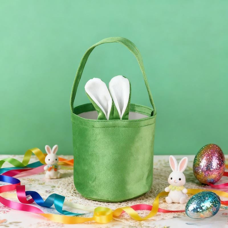 1-20PCS Easter Bunny Tote Bag with Bunny Ears ReusableCanvas Party Gift Basket Egg BoxCandy Bag for Easter Gifts and Decorations