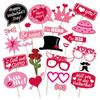 Valentine Day Photo Props Kit Photo Booth Party Supplies 25 Set Paper Cards Dot Glue Sticks