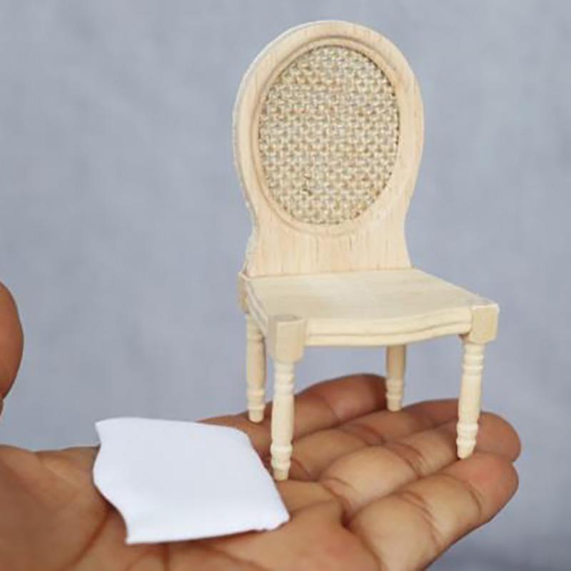 1/12 Dollhouse Miniature Dining Furniture Wooden Chair High Chair Exquisite Collection For Doll House Decoration