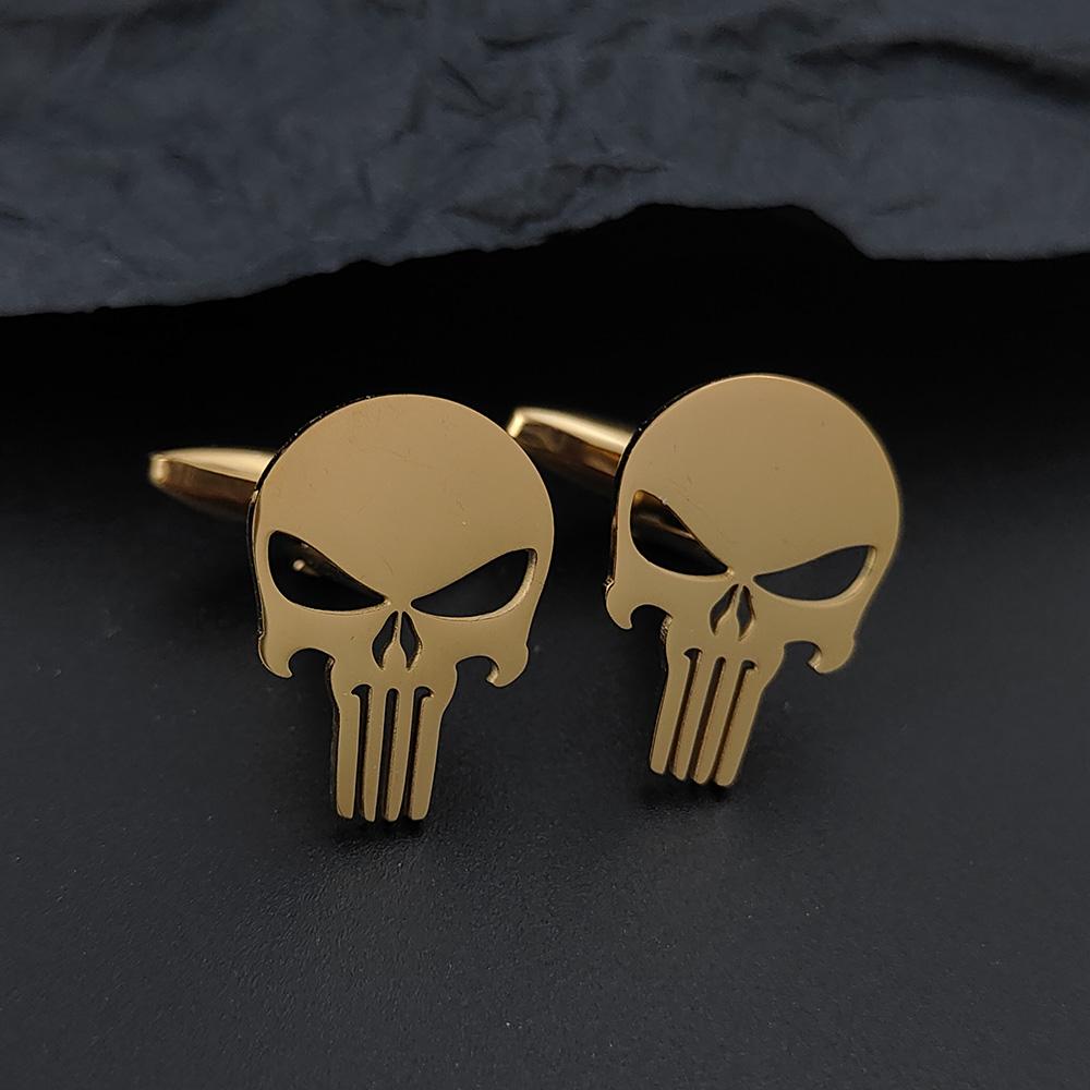 Trendy Skull Metal Suit Cufflinks, Men's Personalized Stainless Steel Badge, Jacket/backpack Decorations.