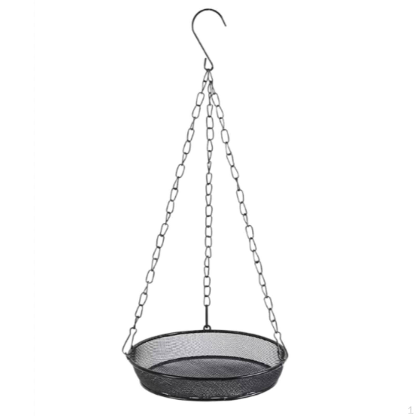 Hanging Bird Feeder Easy to Hang Outdoor Sturdy Fabricated Metal Mesh Tray for