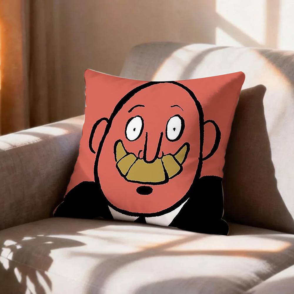 Flat Color Wall Art Jean JJullien MMinimalist Pillow Case Pattern Printed Pillowcase For Living Room Sofa Cushion Cover