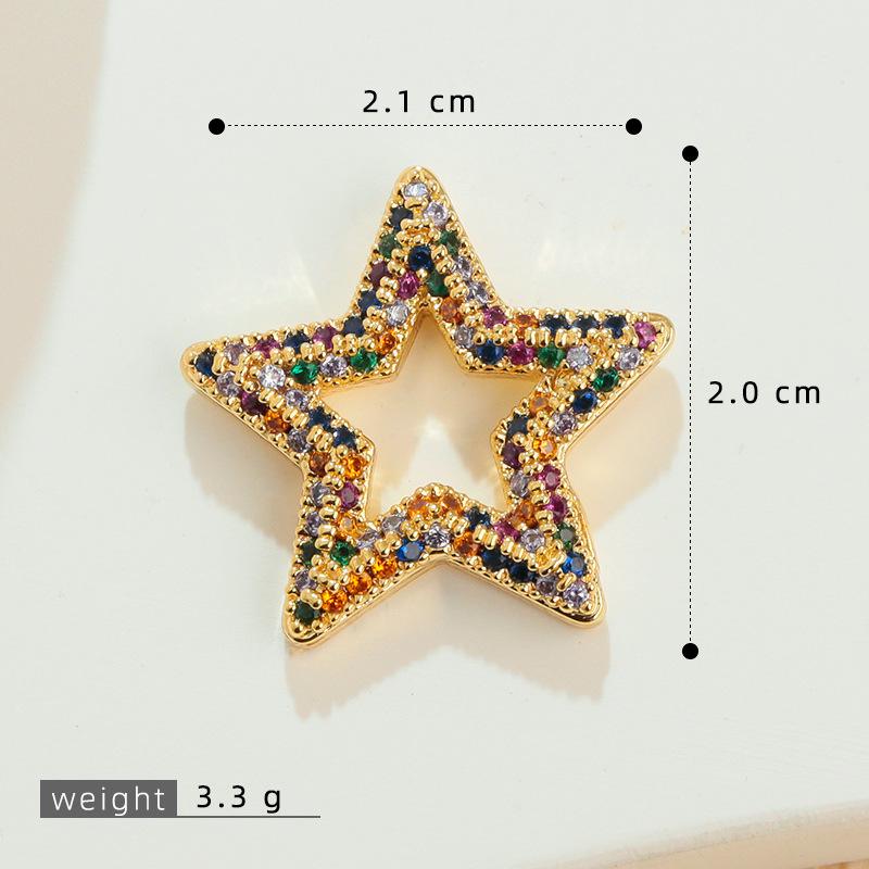 Classic Five-Pointed Star Zircon Pendant for DIY Jewelry - Bracelet & Necklace Accessories