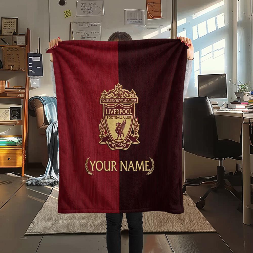 Custom Name Liverpool Flannel Blanket, High Quality Comfortable for All Seasons, Home Decor, Warmth and Comfort