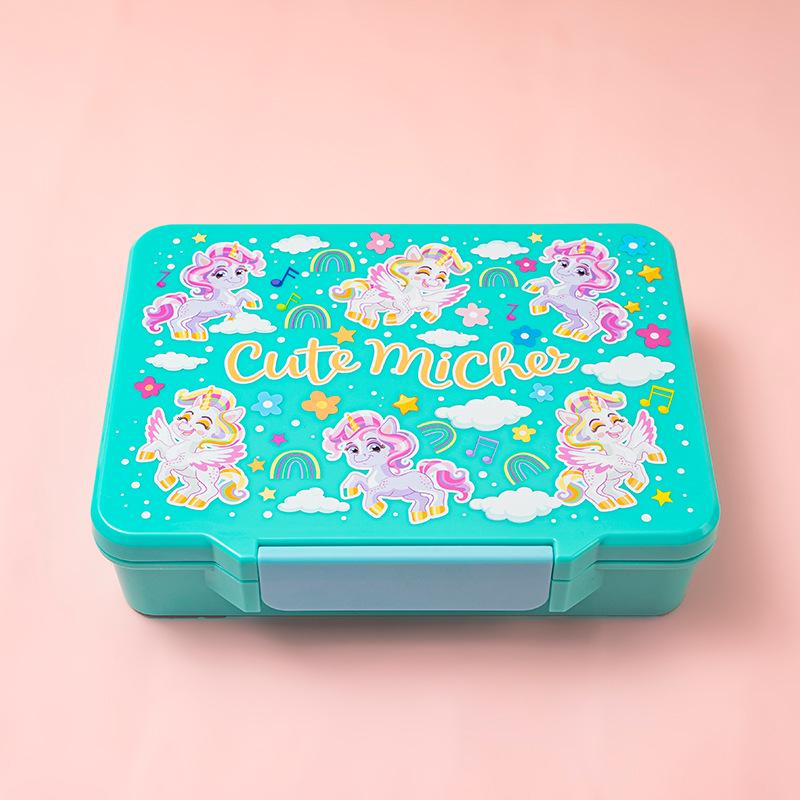 Large Capacity Food-Grade PP Bento Box with Cutlery - Cartoon Design for Students and Kids 1900₽