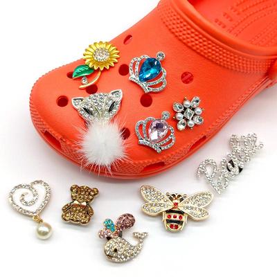 Metallblume und Kristallperle Schuhschnallen-Zubehör für DIY-Dekoration