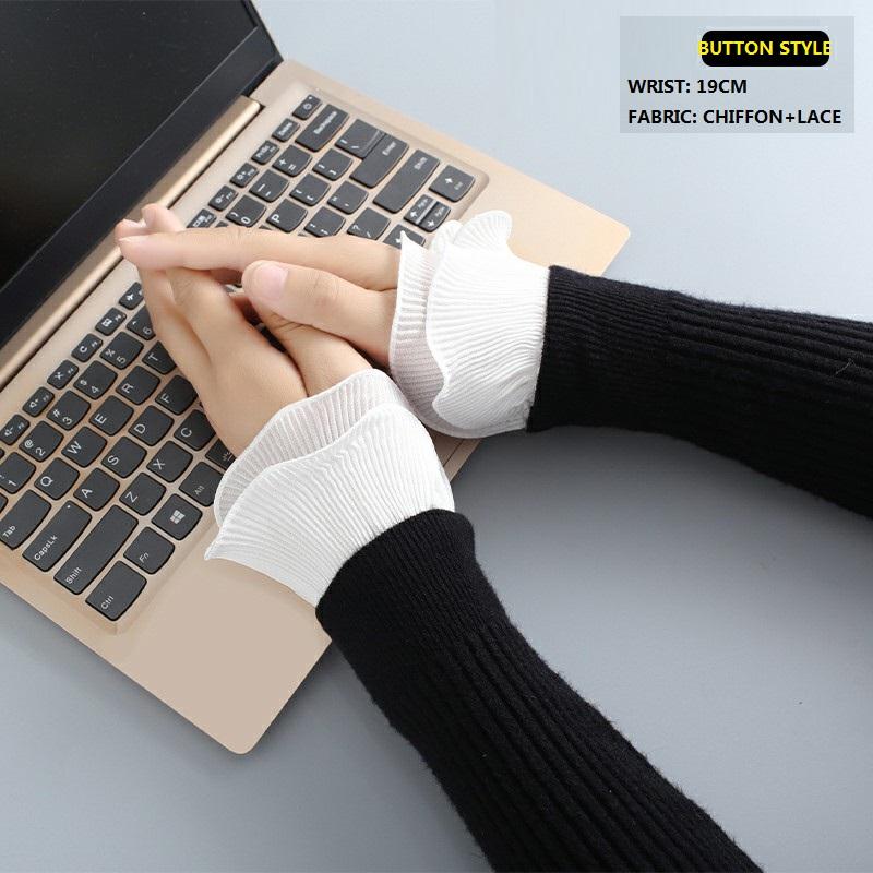 Hollow Out Embroidery Floral Lace Fake Sleeves For Sweater Wedding False Sleeve Cuffs Princess Wrist Warmers Sweater Decorative