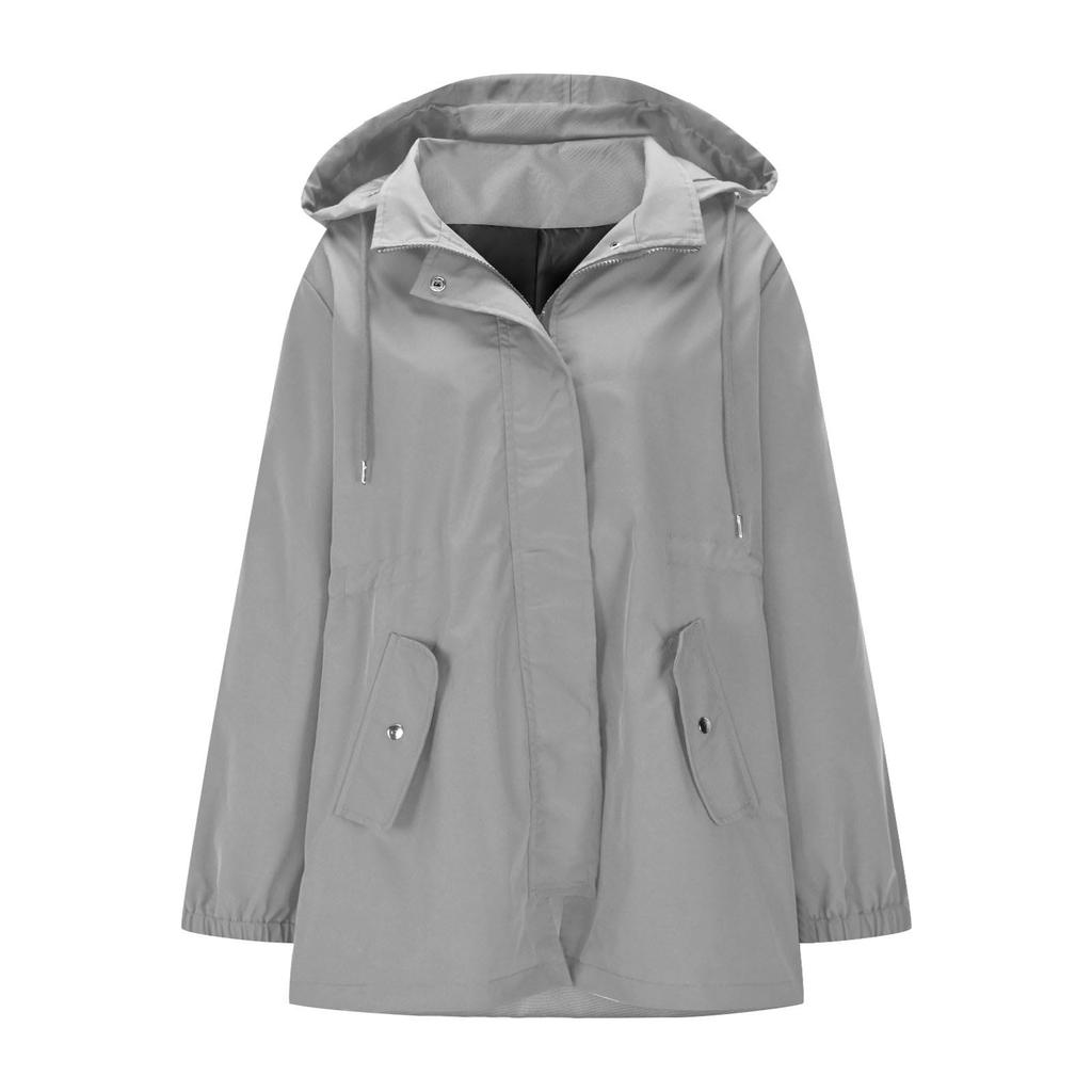 Costum de drumeție sport în aer liber cu glugă pentru femei, jachetă rezistentă la vânt, jachetă impermeabilă