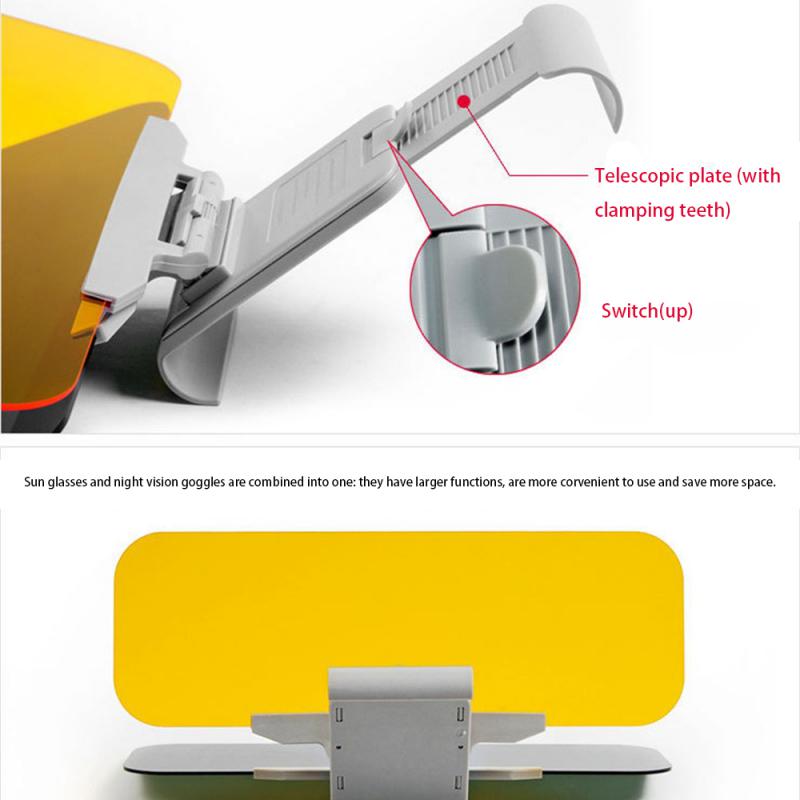 Car Sun Visor Day And Night Dual-purpose Telescopic UV Fold Flip Sunscreen Anti-glare Dazzling Goggle Car Accessries