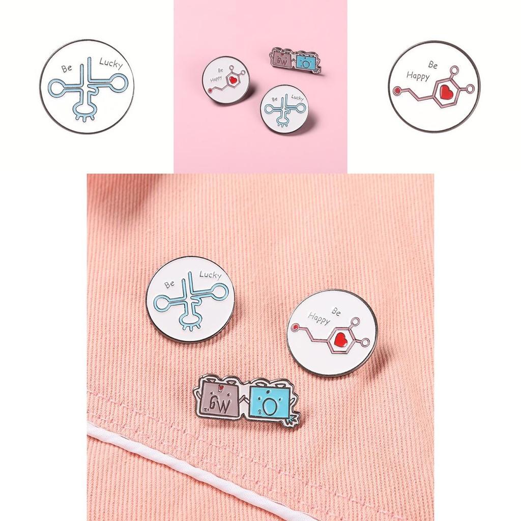 English Contemporary Omg Chest Pin Couples Style Geometric Metal Badge Scarf Accessory