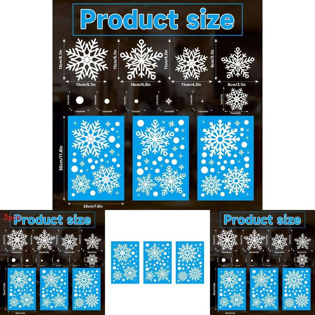 Julsnöflinga Statiska Klistermärken Fönsterdekaler PVC-material för Högtidsdekoration och Säsongsbetonad Fönsterkonst
